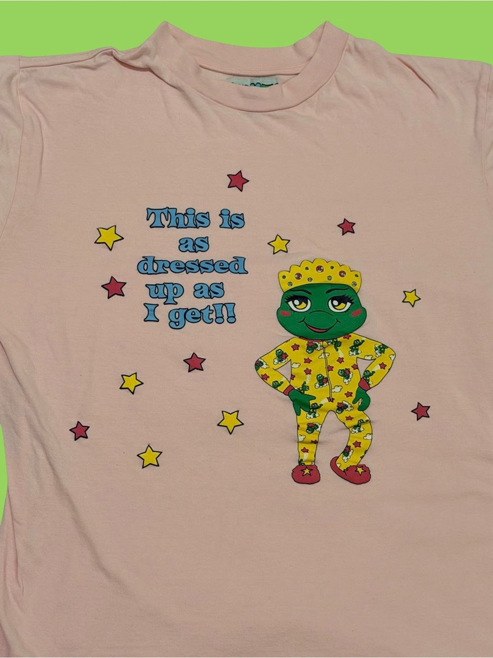 Vintage Y2K Cute Frog Sarcastic Sleep Shirt One Size Retro Yikes Brand